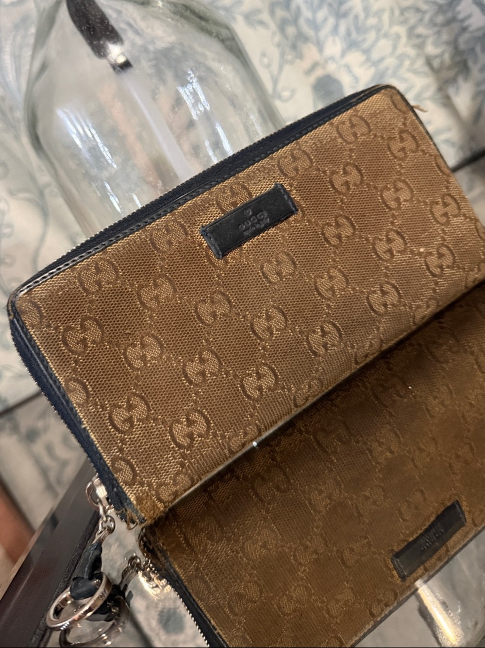 Gucci Brown Monogram full sized Zip Wallet